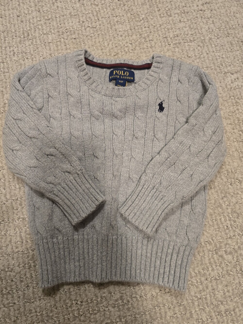 Polo ralph Lauren gray cable.knit sweater